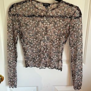 Floral mesh shirt